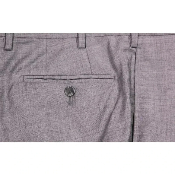 R. Caruso Current Light Gray Pleated Stretch Wool Dress Pants 36x30 - Picture 3 of 8